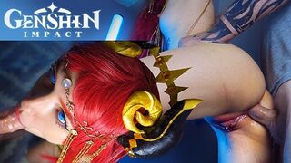 Keleti táncosnő nilou seggét keményen megdugja a farka – genshin impact cosplay