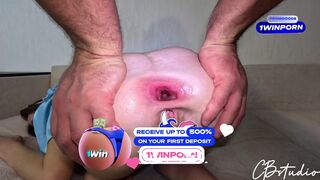 Intenzív anál behatolás hatalmas, tág seggnyílással